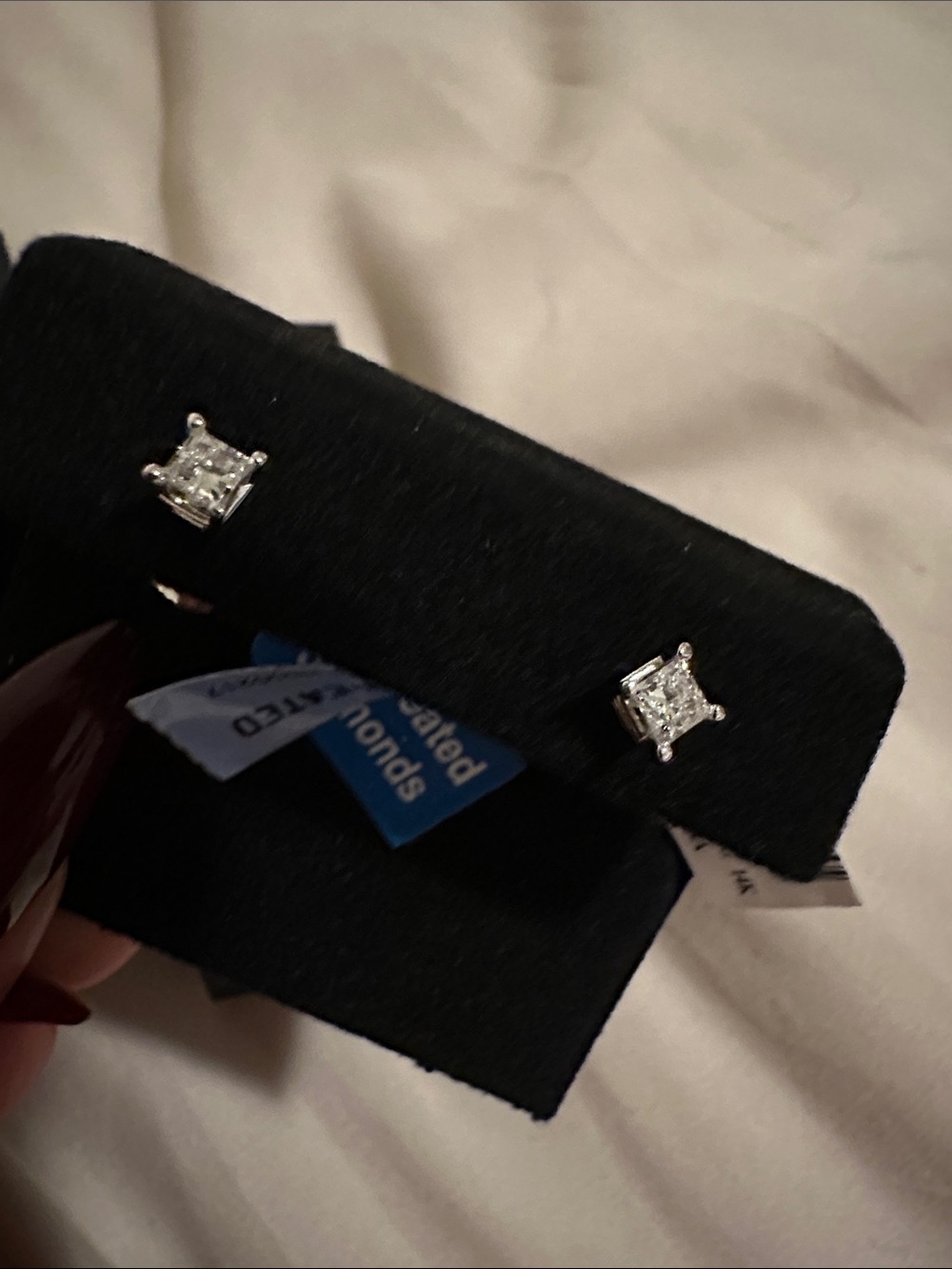 Zales 14K lab grown diamond earrings